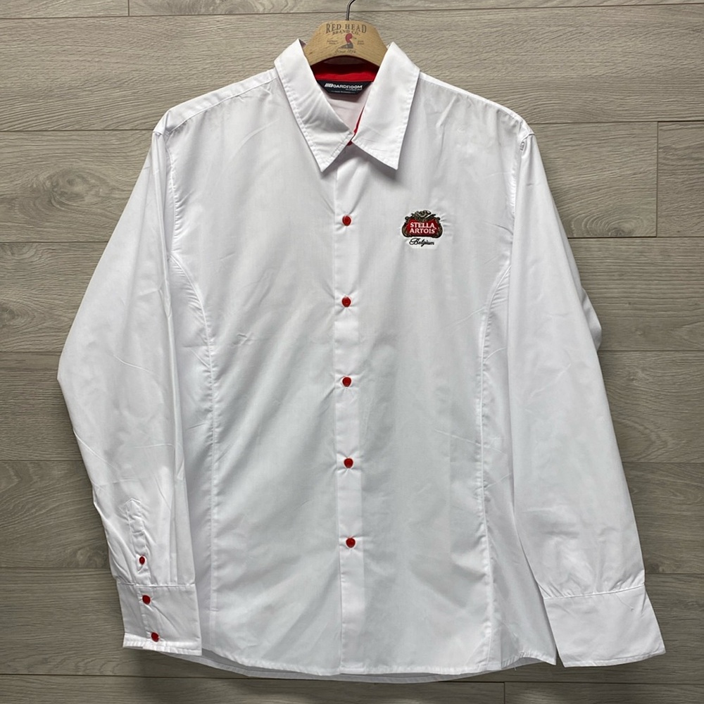Stella Artois Belgium Long Sleeve Button Up Dress Shirt 2XL